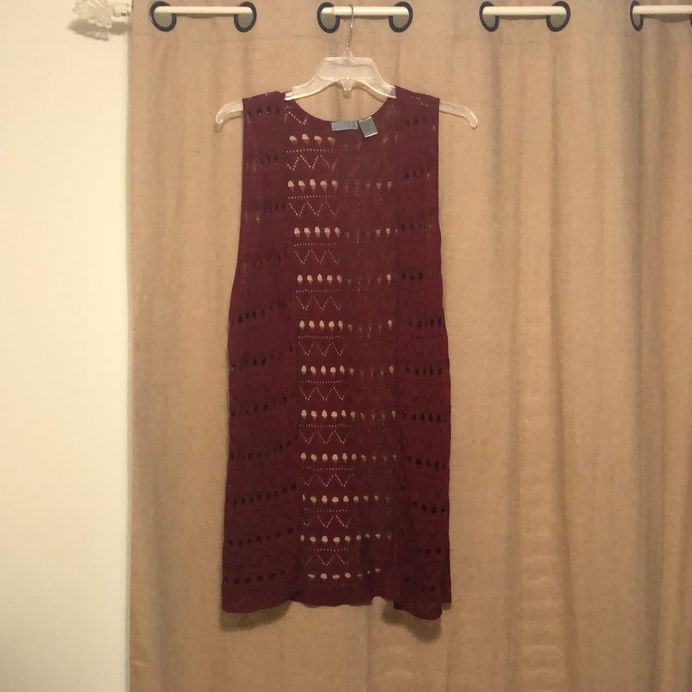 Joseph A. Dark Red Sleeveless Duster Size XL